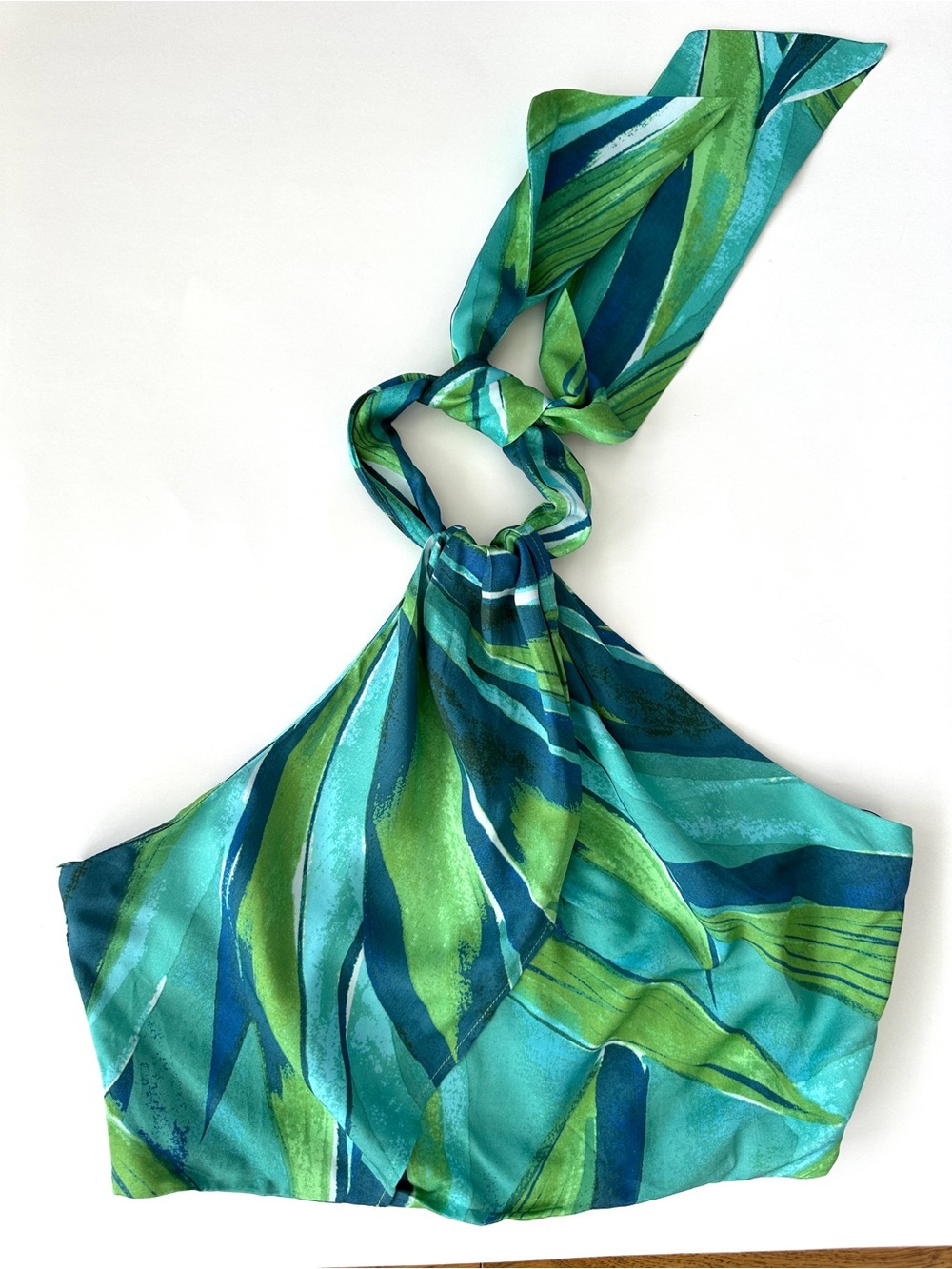 H&M Green and Teal Striped Halter Top, Cropped - Picture 7 of 11